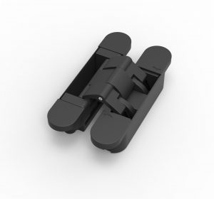 The red dot design winning argenta® invisible tar black concealed hinge shown here M6 medium size.