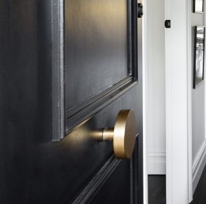 Jolie Lune door knob in Aged Gold selected by Bayside Built 