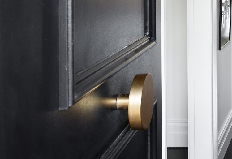 Jolie Lune front door knob Aged Gold in Bayside Built Marrickville project